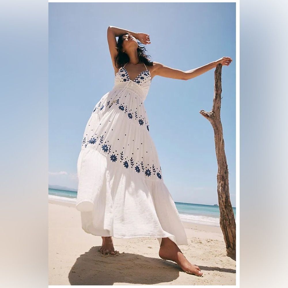 FREE PEOPLE Real Love Embroidered Dress